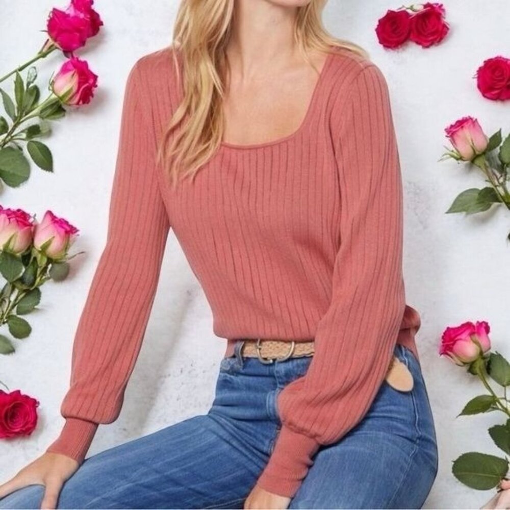 Evereve Blush Pink Eyelet Detail Long Sleeve Blouse Feminine Dainty Holiday XS‎